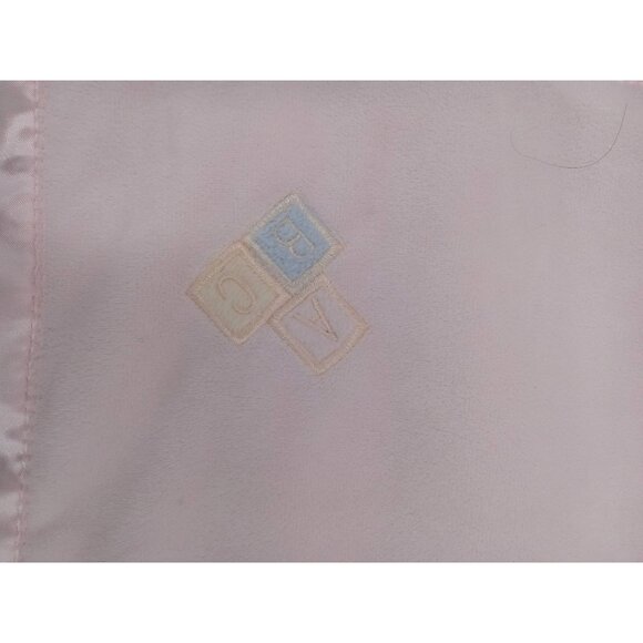 Bearington Collection Pink Fleece Satin Lovey Teddy Bear Rattle ABC Block Plush - Picture 8 of 9